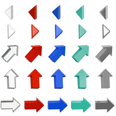 3D Color Arrow Icon Set
