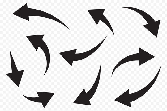 Curved arrow icons. curved arrows set. arrow symbol collection. Arrow icon set, arrow icon vector . 