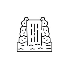 Water Fall icon design with white background stock illustration