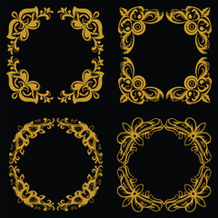 Staple Floral Borders Decorative Collection Adaptable Premium Art