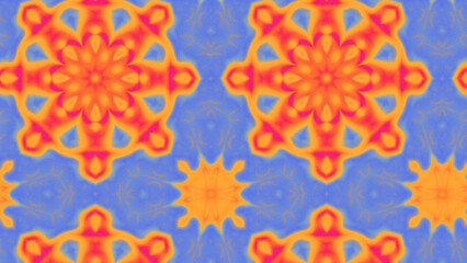 Abstract Radiant Burst with Soft Grain Texture, Symmetrical Glow Pattern in Psychedelic Style, Radiating Circular Abstract with Subtle Noise, Kaleidoscopic Starburst with Gradient Flow