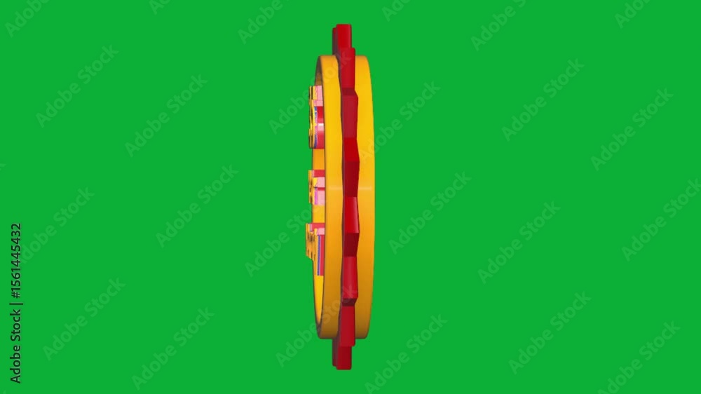 Poster 35 year warranty 3d text animation with smooth rotation on green screen background