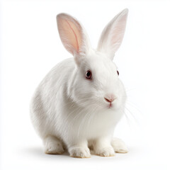 Fototapeta premium A Pure White Rabbit, Adorable and Innocent , PNG isolated cut out image