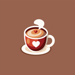 A cup of coffee with a heart on the top