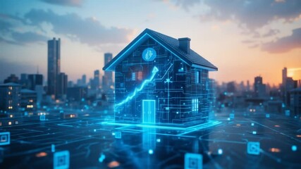 Rising Real Estate Values in the Digital Age, Futuristic Housing Market Growth Concept - Powered by Adobe