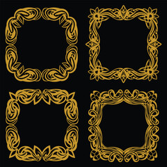 Balanced Floral Frames Premium Decorative Elements Collection Harmonious Design