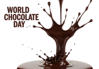 World Chocolate Day splash and milk splash transparent background