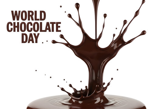 World Chocolate Day splash and milk splash transparent background
