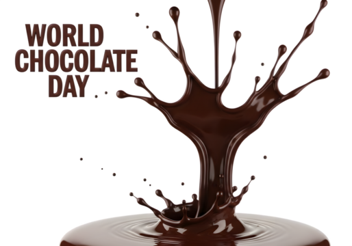 World Chocolate Day splash and milk splash transparent background