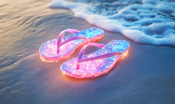 A collection of tropical beach travel elements and summer vacation scenes, perfect for commercial use and design assets.