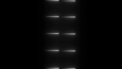Vertical Arrangement of Six Horizontal White Glowing Lines on Black Background