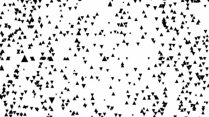 Black Triangles Scattered on White Background Abstract Geometric Pattern