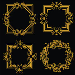 Comprehensive Floral Frames Premium Decorative Elements Set Full Range