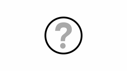 Gray Question Mark Inside Black Circle on White Background