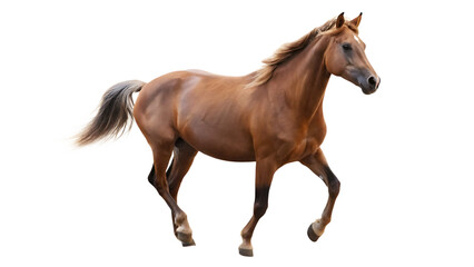 Obraz premium photo of a wild horse floating mid air isolated on white background PNG ,ai generated