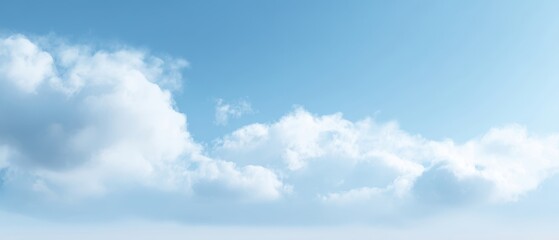 Fototapeta premium The serene clouds floating gently across a bright blue sky