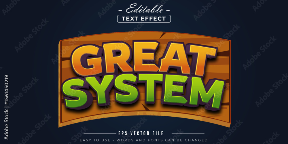 Poster great system text, editable text effect.