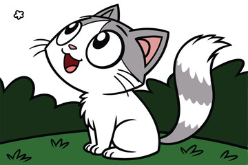Adorable cartoon cat in various cute sitting poses perfect for playful designs