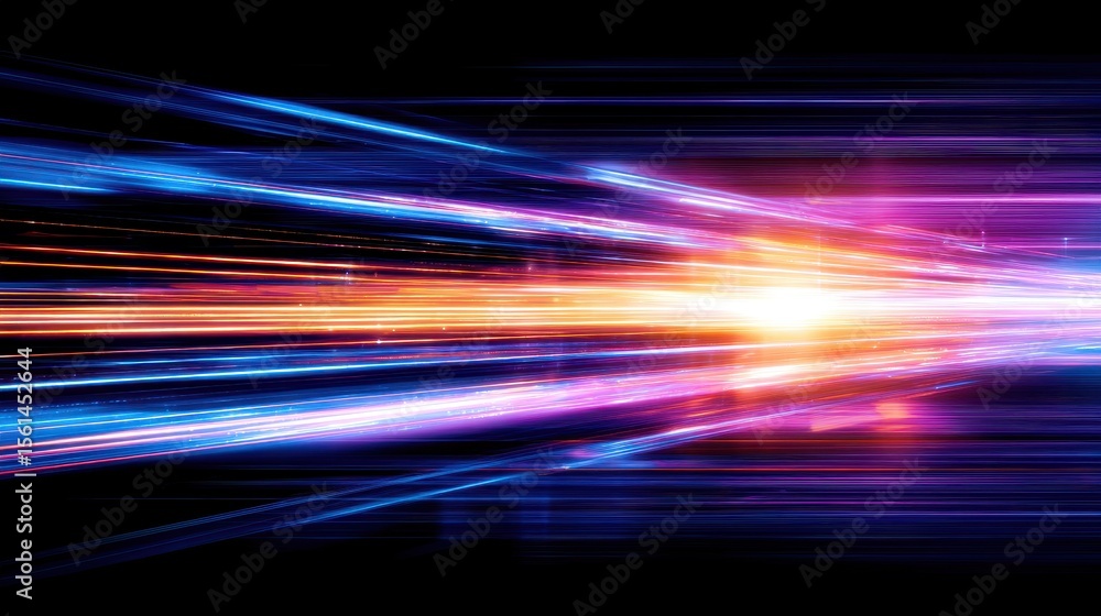 Poster abstract light trails creating a vibrant, dynamic effect against a dark backdrop