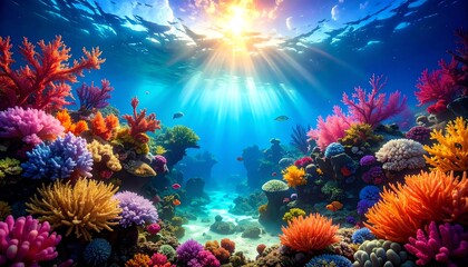 Fototapeta premium Vibrant Coral Reef Ecosystem