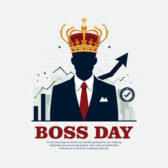 Happy Boss Day Social Media Post Greeting Card Design Festival Celebration Template