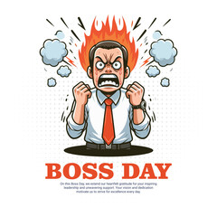 Happy Boss Day Social Media Post Greeting Card Design Festival Celebration Template