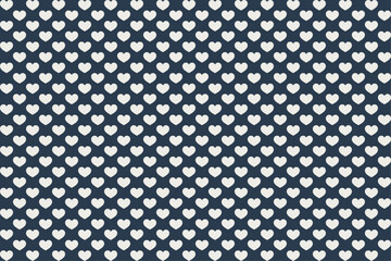 White Heart Pattern on Deep Ocean Blue – Seamless Vector Background