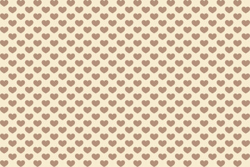 Chestnut Brown Heart Pattern – Seamless Vector on Creamy Oat Beige Background
