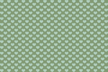 Light Mint Sage Heart Pattern – Seamless Vector on Herbal Green Background