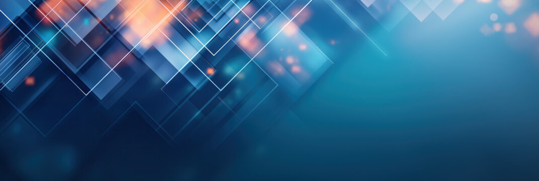 Geometric diamond patterns intersect dynamically creating sophisticated abstract technological composition with vibrant colors