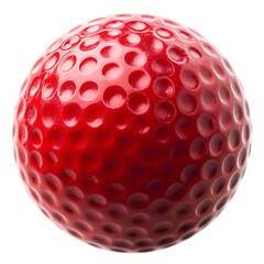 Red dimpled sphere isolated on a transparent background