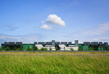 Modern cloud data center in the Netherlands outdoors