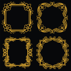 Fundamental Floral Frames Premium Decorative Promotion Elements Set Versatile Formats