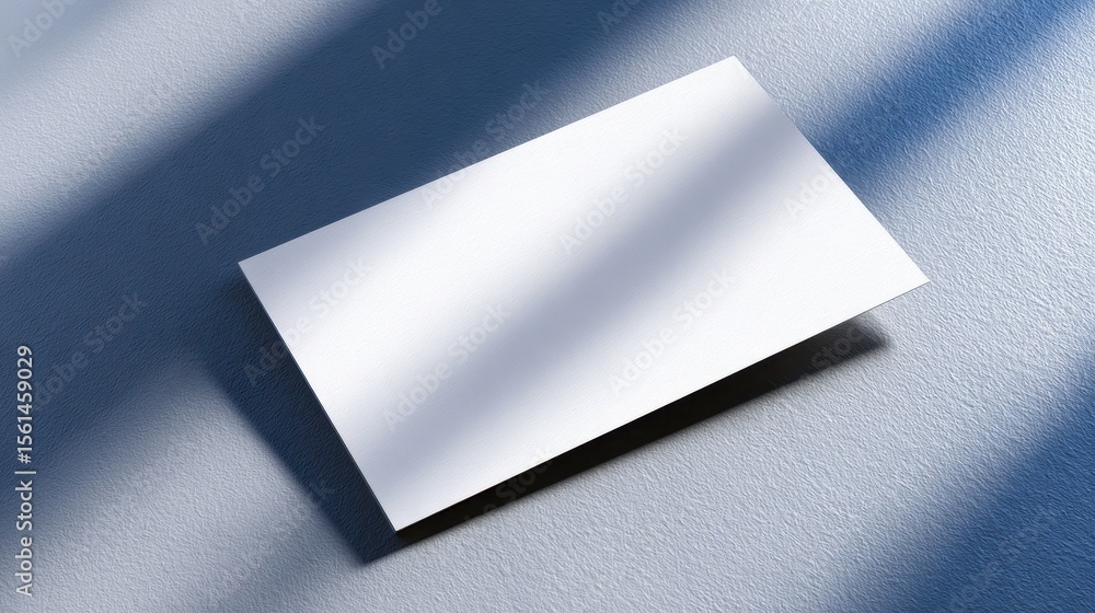 Aufkleber a blank business card lying on a textured surface with soft shadows creating depth