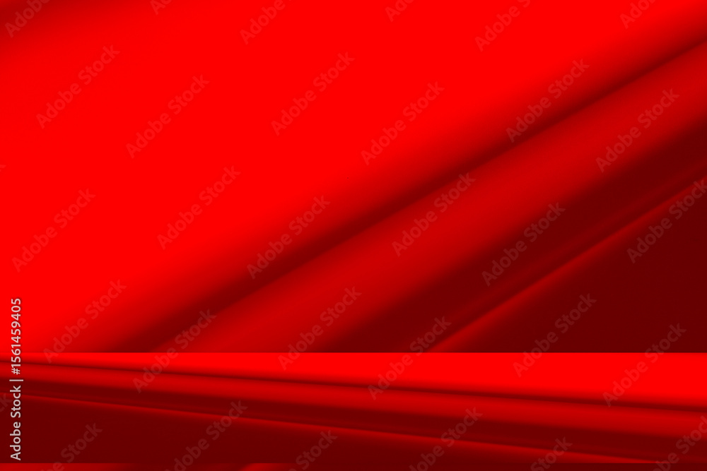 Poster Wall interior background, studio and backdrops show products.with shadow from window color Red background for text insertion and presentation product	
