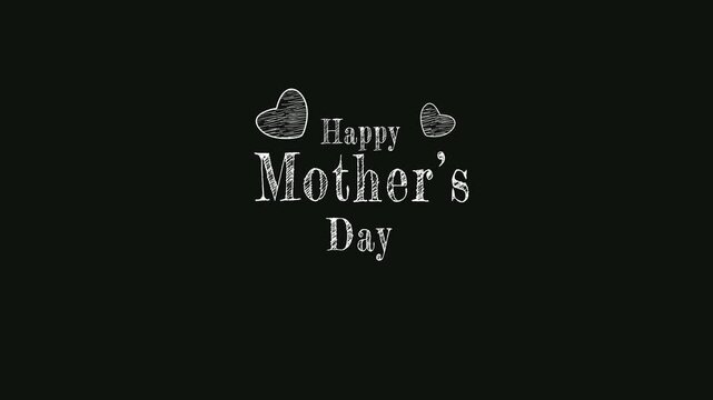Happy mother's day  with love icon animation on transparent background. 