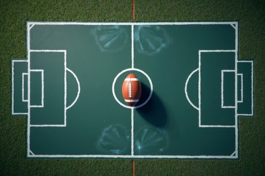 Rugby Play Strategy: Aerial Shot of Chalk Board in Field