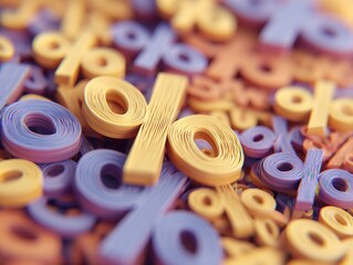 Percent sticker 3d render illustration. High quality