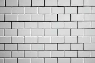 Fototapeta premium White subway tile texture background for bathroom kitchen wall design
