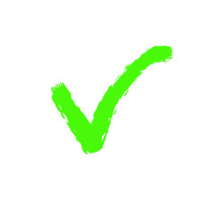 green check mark doodle isolated on transparent png