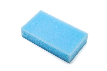 blue sponge isolated in white background
