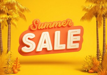 summer sale with sun sign, yellow and orange drawn label, vector. High quality