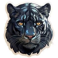 Obraz premium Majestic Black Panther Portrait. Intense Gaze of a Wild Cat