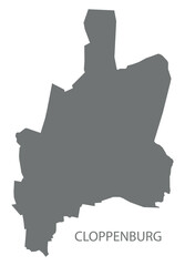 Cloppenburg city map with boroughs grey illustration silhouette shape