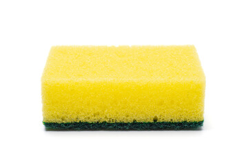 Dish washing sponge or kitchen sponge isolated in white background.