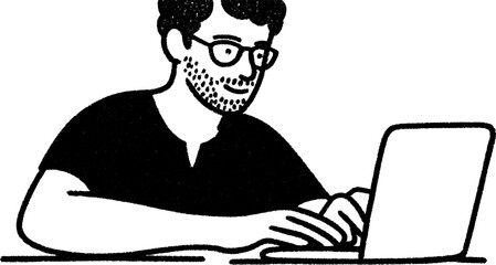 Freelance writer engaged in creative work on laptop