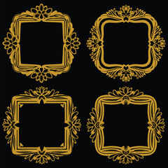 Authentic Floral Frames Premium Decorative Outline Borders Set