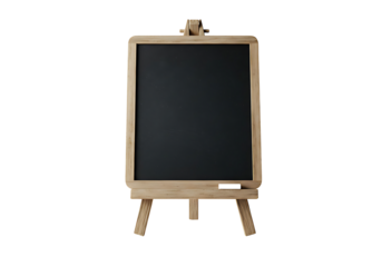 Rustic wooden framed blackboard with a clean transparent background offering design space for messages, menus, or creative announcements.