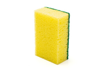 Dish washing sponge or kitchen sponge isolated in white background.