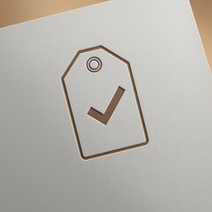 price tag with a tick